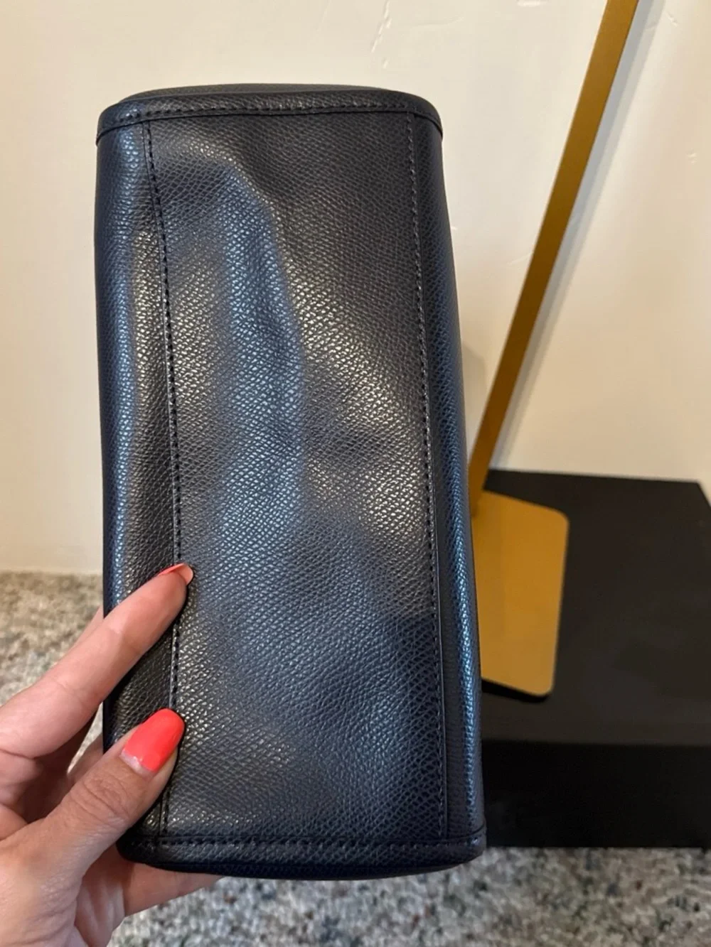 Coach mini Bennett Pebbled Leather Satchel Bag in Navy
